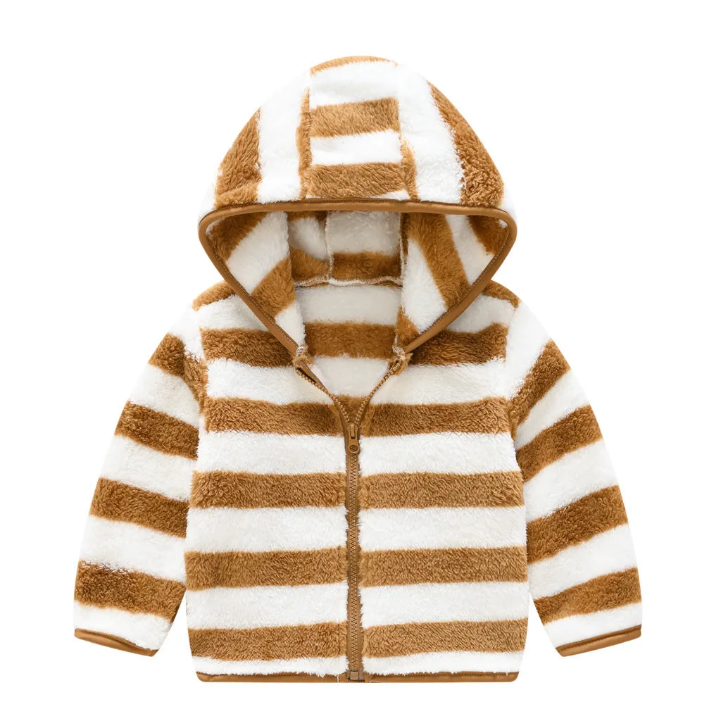 Infant toddler bear ears solid colour hoodie jacket with zipper front, cotton lining, and long sleeves, available in multiple colours