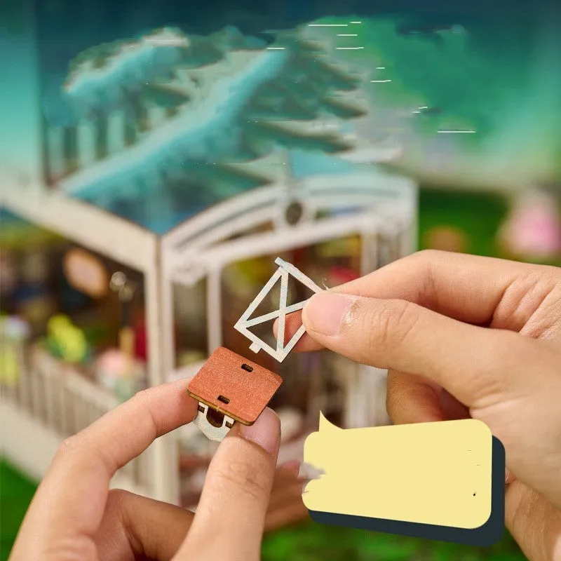 Warm Yang Whisper 3D miniature model cottage on a book stand with flash function
