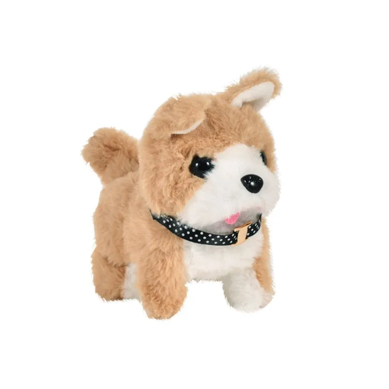 Children's electric plush toy set with animal figures in themed cage, includes Bichon Frise, Corgi, and Red Rabbit options