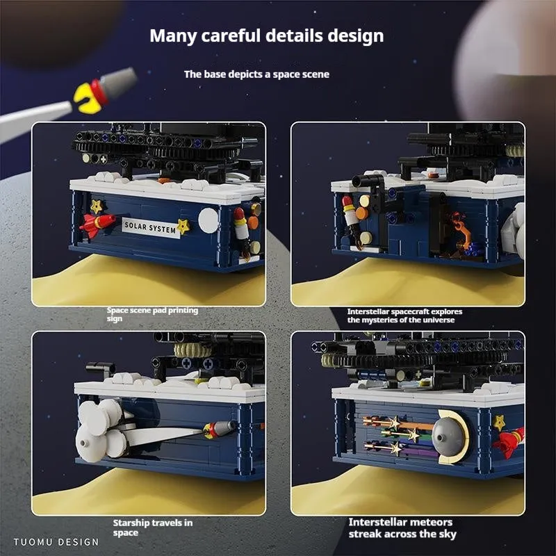 Rotating solar system space model building blocks with 775 plastic small particles in colour box packaging for teenagers