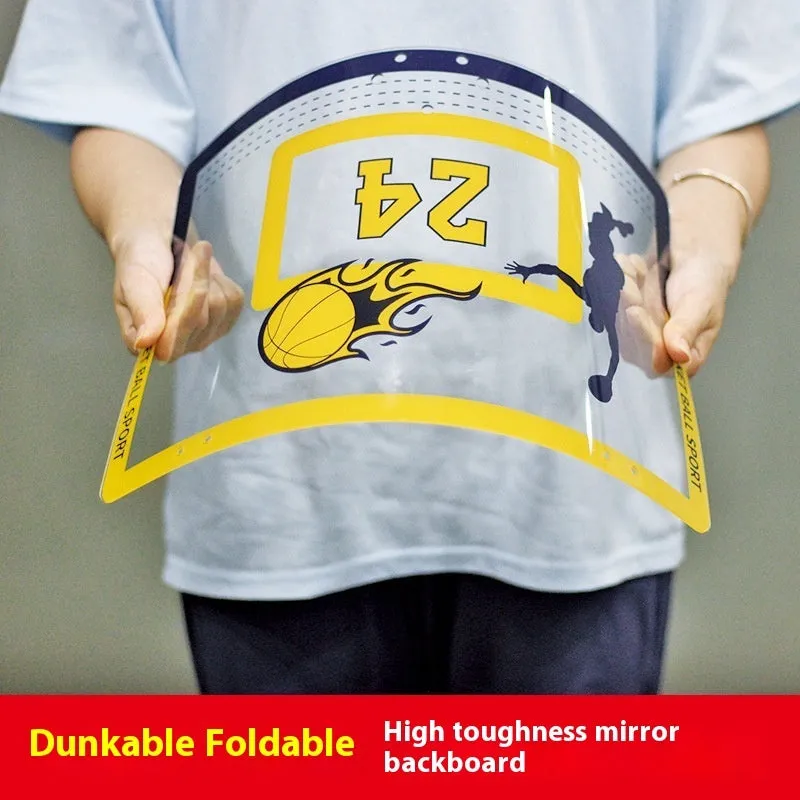 Punch-free transparent PVC children's basketball board mounted on wall with ball in black style option