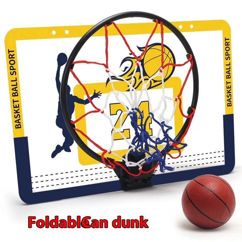 Punch-free transparent PVC children's basketball board mounted on wall with ball in black style option