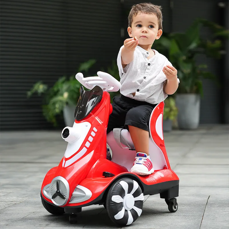 Remote control toy car in Agate Red with seated four-wheel design and bubble feature for children 4-6 years old