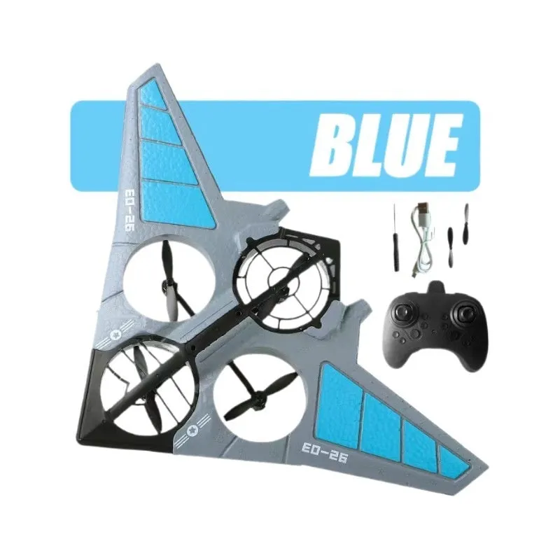 Remote control foam gravity glider in colour EO-26 with drop-resistant EVA body and stunt scrolling capability