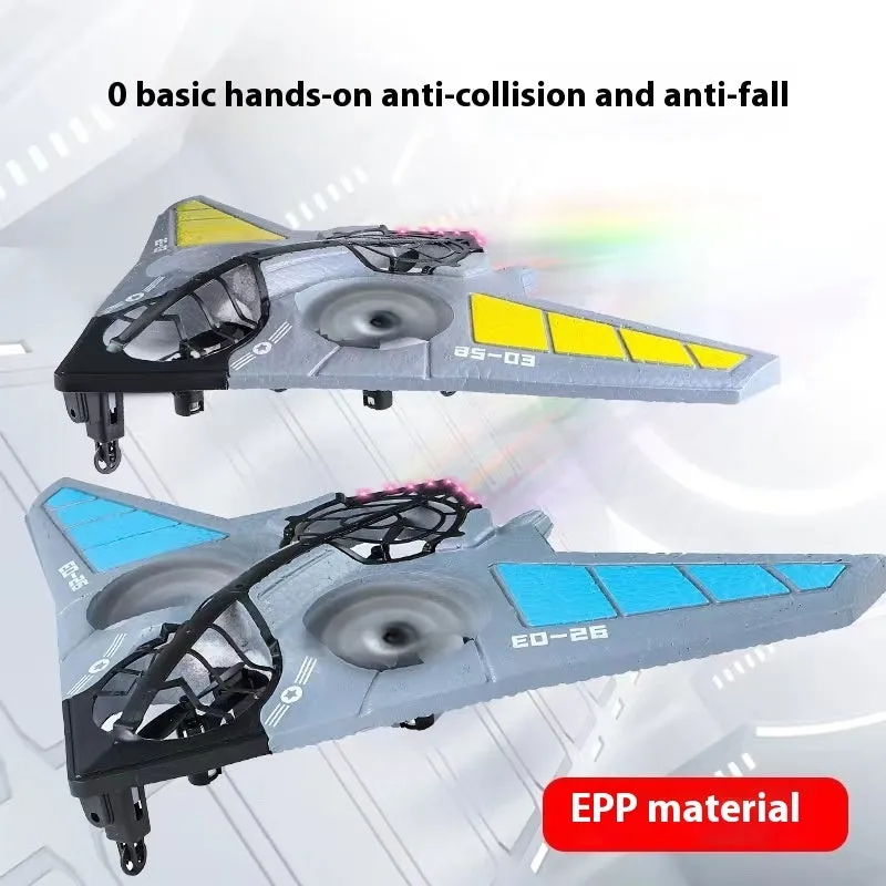 Remote control foam gravity glider in colour EO-26 with drop-resistant EVA body and stunt scrolling capability