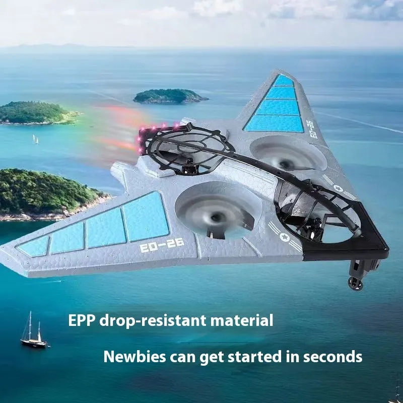 Remote control foam gravity glider in colour EO-26 with drop-resistant EVA body and stunt scrolling capability