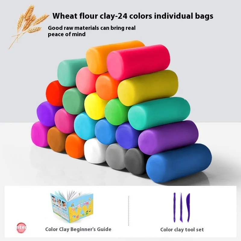 24 colour modelling clay set in a 1200g sealed can with thermal shrink film