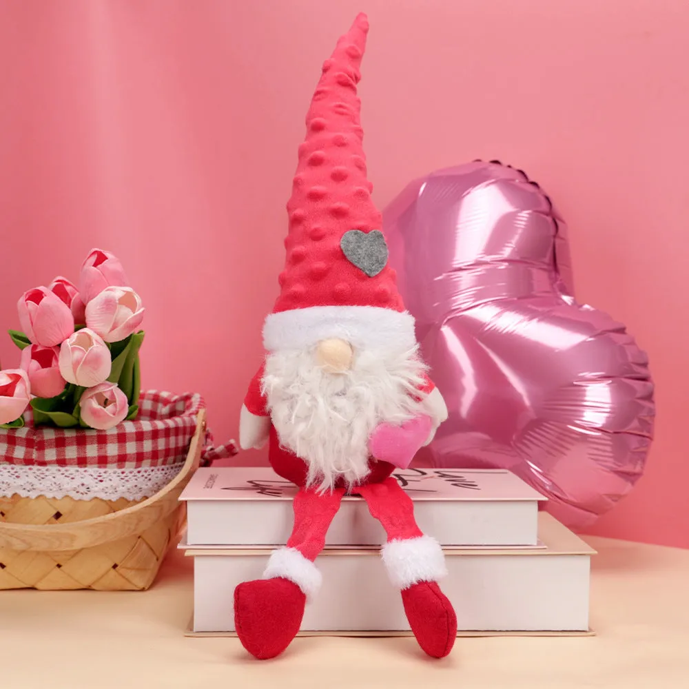 Rudolf faceless love doll in pink with long legs, made from soft polyester fabric