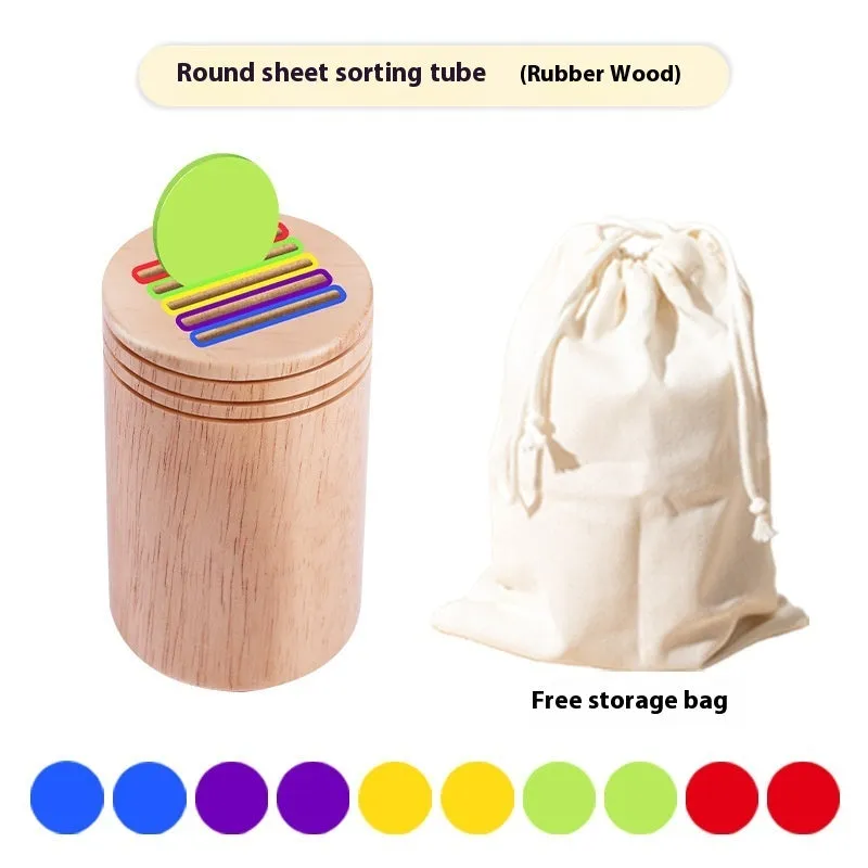Children's wooden colour classification cup shape cognition pairing toy in white box packaging