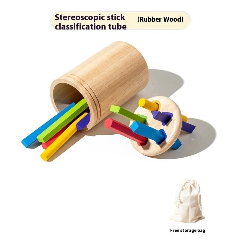 Children's wooden colour classification cup shape cognition pairing toy in white box packaging