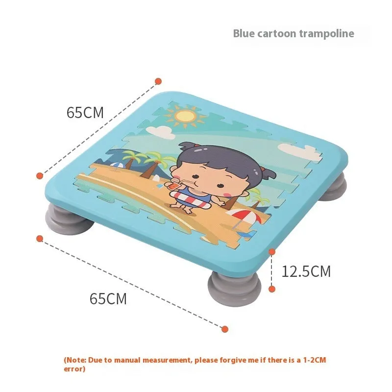 Foldable plastic children's trampoline in red pattern for ages 4-6