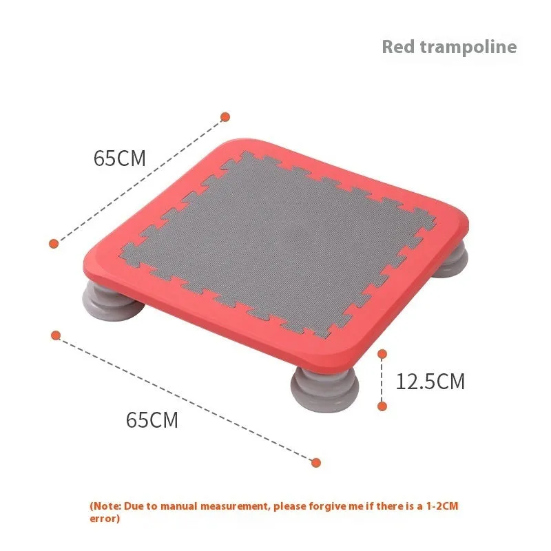 Foldable plastic children's trampoline in red pattern for ages 4-6