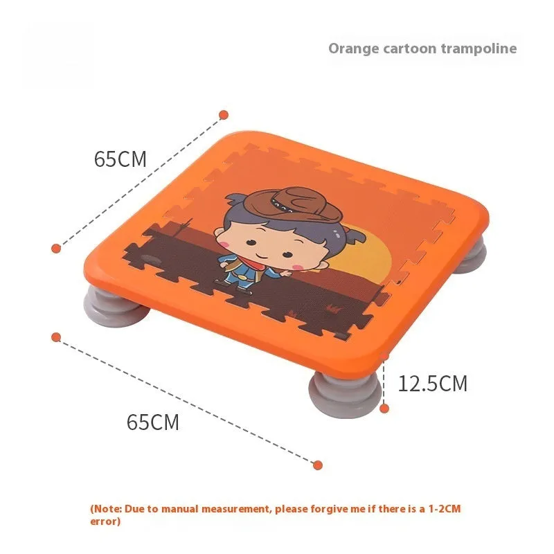 Foldable plastic children's trampoline in red pattern for ages 4-6