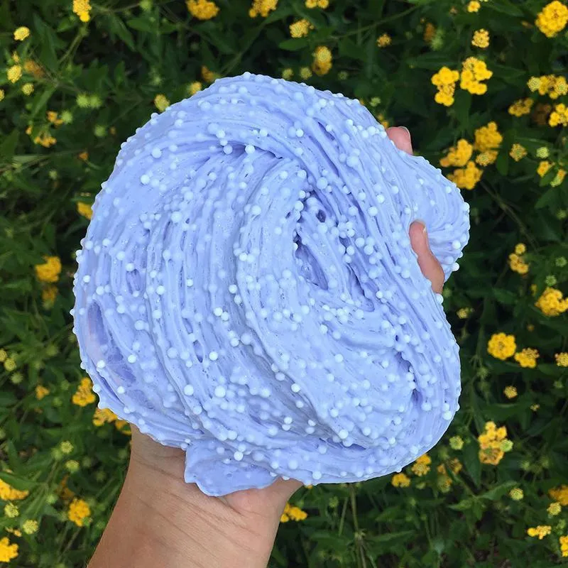 Large capacity cotton mud DIY colourful ball toy in blue and white, 60ml and 330ml tubs