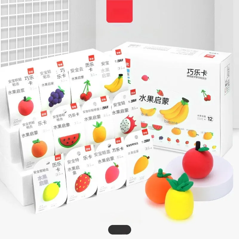 Ultra-light clay children's handmade plasticene set with 18 theme boxes in a colour box, featuring dessert house and animal themes