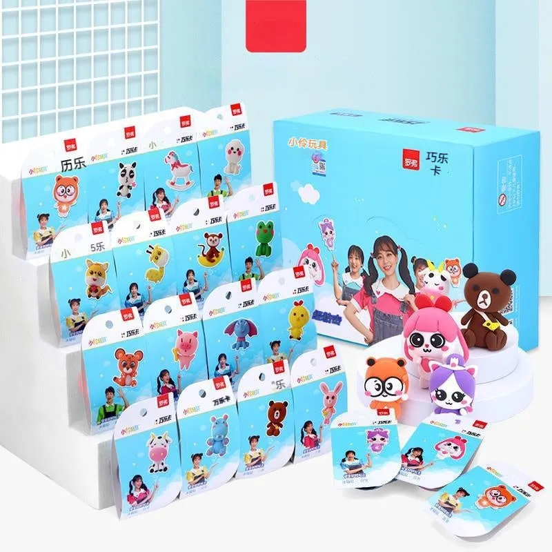 Ultra-light clay children's handmade plasticene set with 18 theme boxes in a colour box, featuring dessert house and animal themes