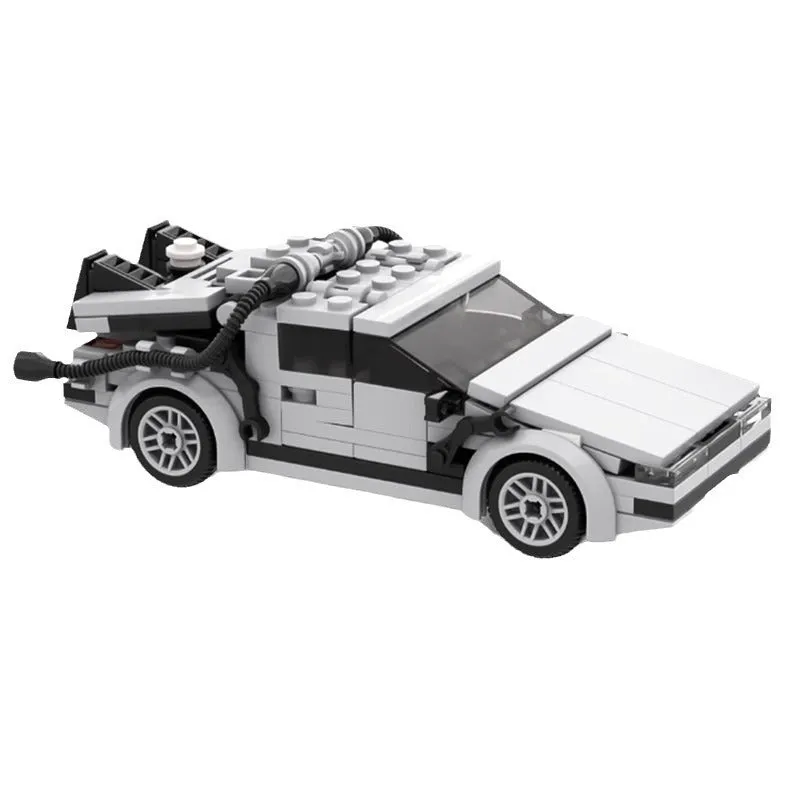 Plastic Back To The Future time machine building block toy in net pocket packaging for teenagers 7-14 years old