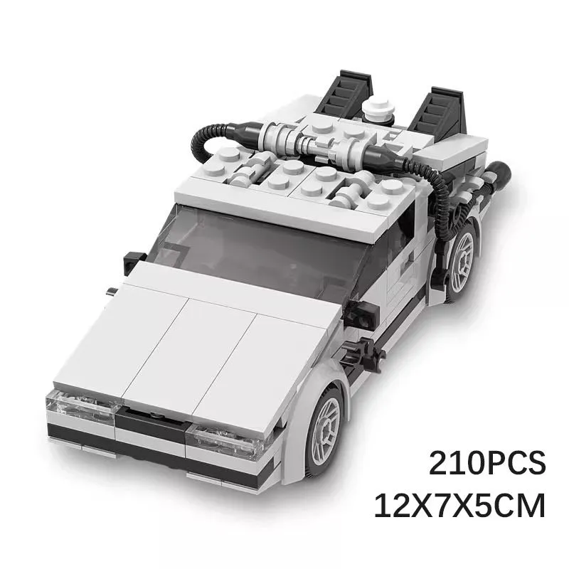 Plastic Back To The Future time machine building block toy in net pocket packaging for teenagers 7-14 years old