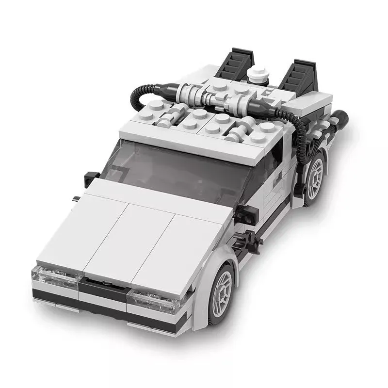 Plastic Back To The Future time machine building block toy in net pocket packaging for teenagers 7-14 years old