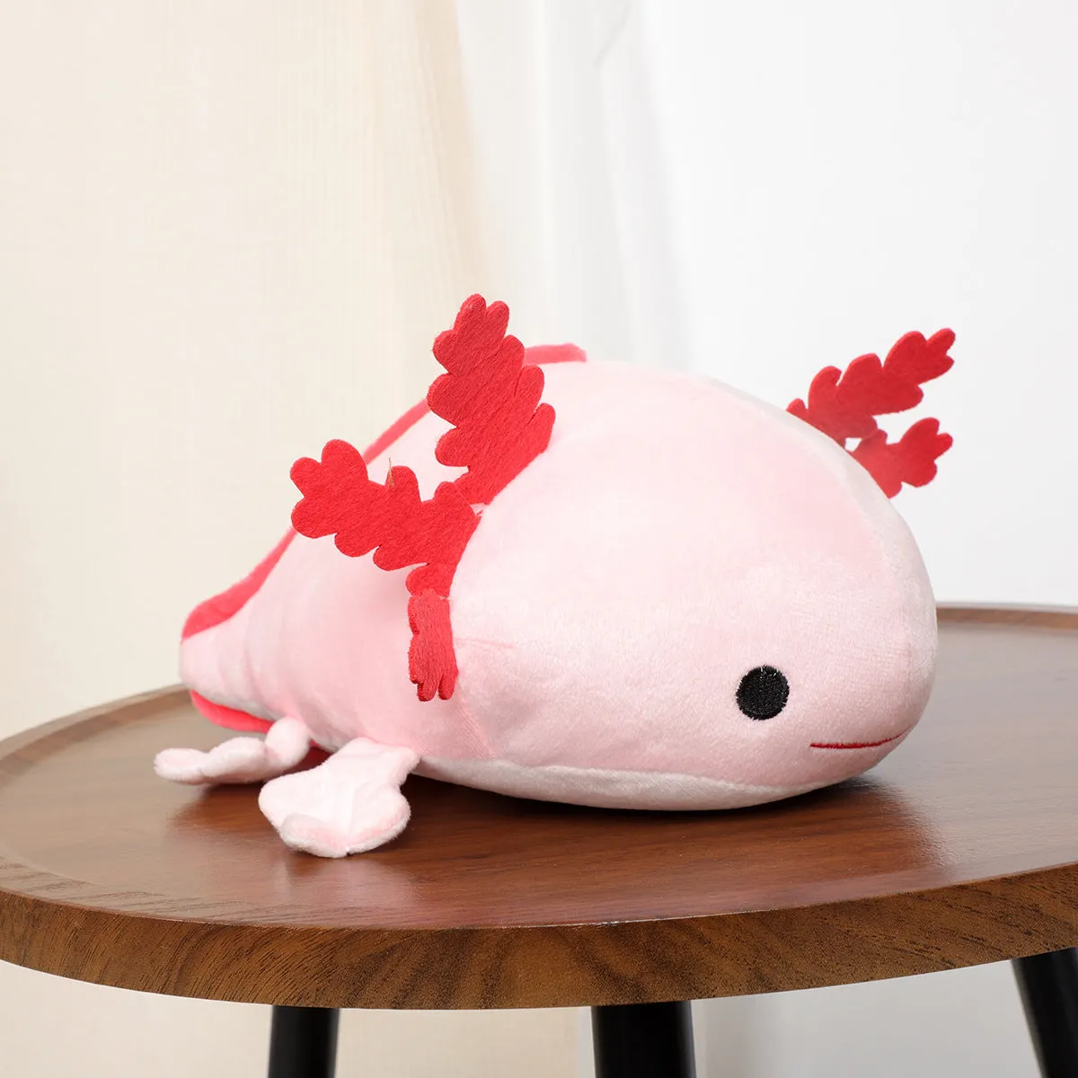Hexagonal dinosaur plush doll in green salamander style, 30cm tall, standing on a white background
