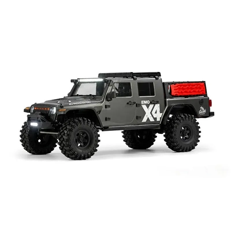 Plastic Big Leopard remote control electric rock crawler with four-wheel drive in Gun Gray colour on dirt surface