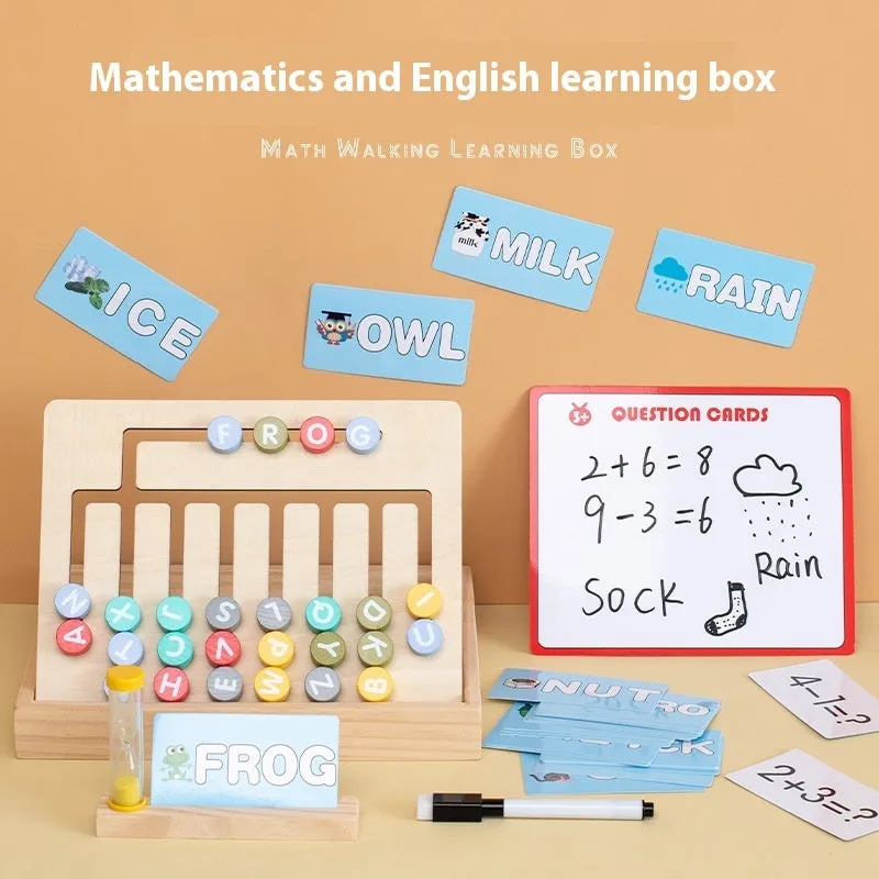Montessori children's wooden walking digital toy in wood colour for early childhood education