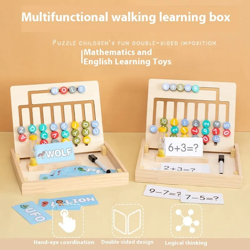 Montessori children's wooden walking digital toy in wood colour for early childhood education