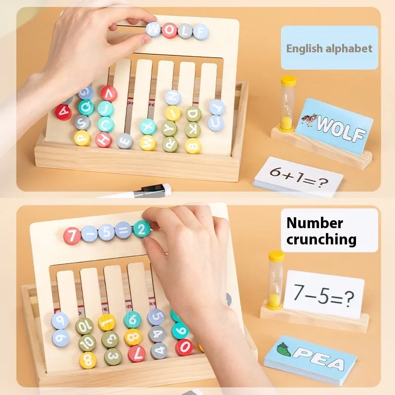 Montessori children's wooden walking digital toy in wood colour for early childhood education