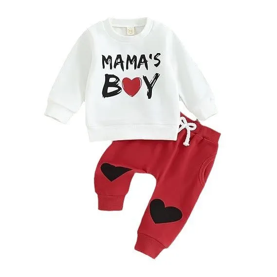 White baby sweatshirt and pants set with Easter letter print, cotton lining, for heights 80-120cm