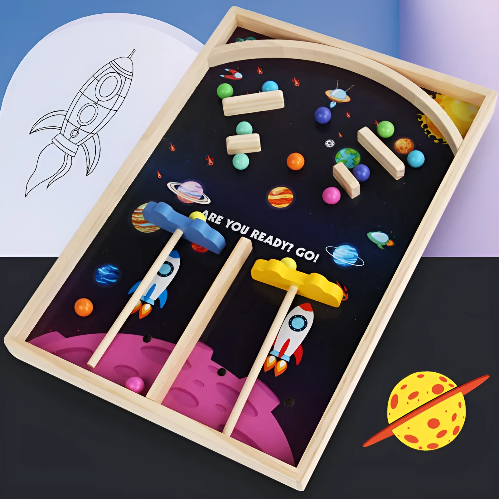 Wooden Star Wars themed double battle puzzle game for children aged 4-6 in a compact colour box