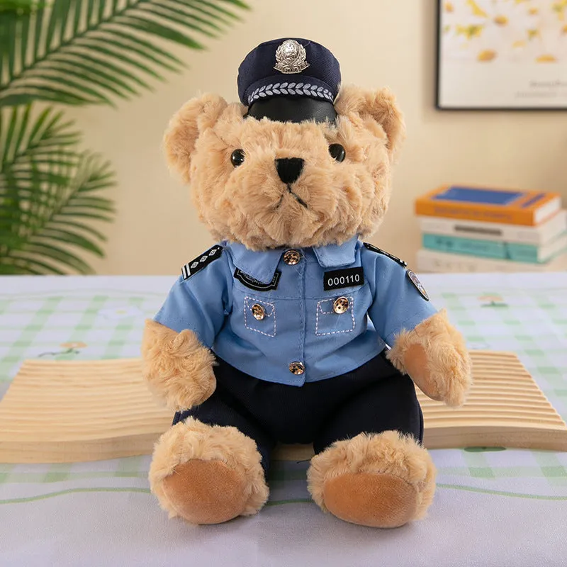 Fire bear police teddy doll plush toys 30cm height for teenagers
