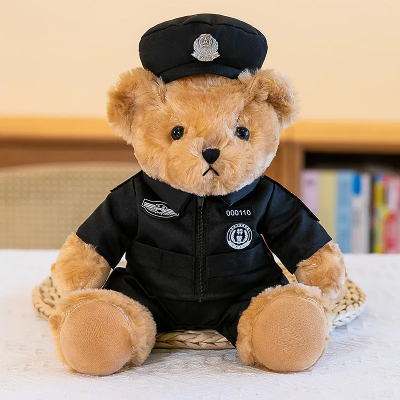 Fire bear police teddy doll plush toys 30cm height for teenagers