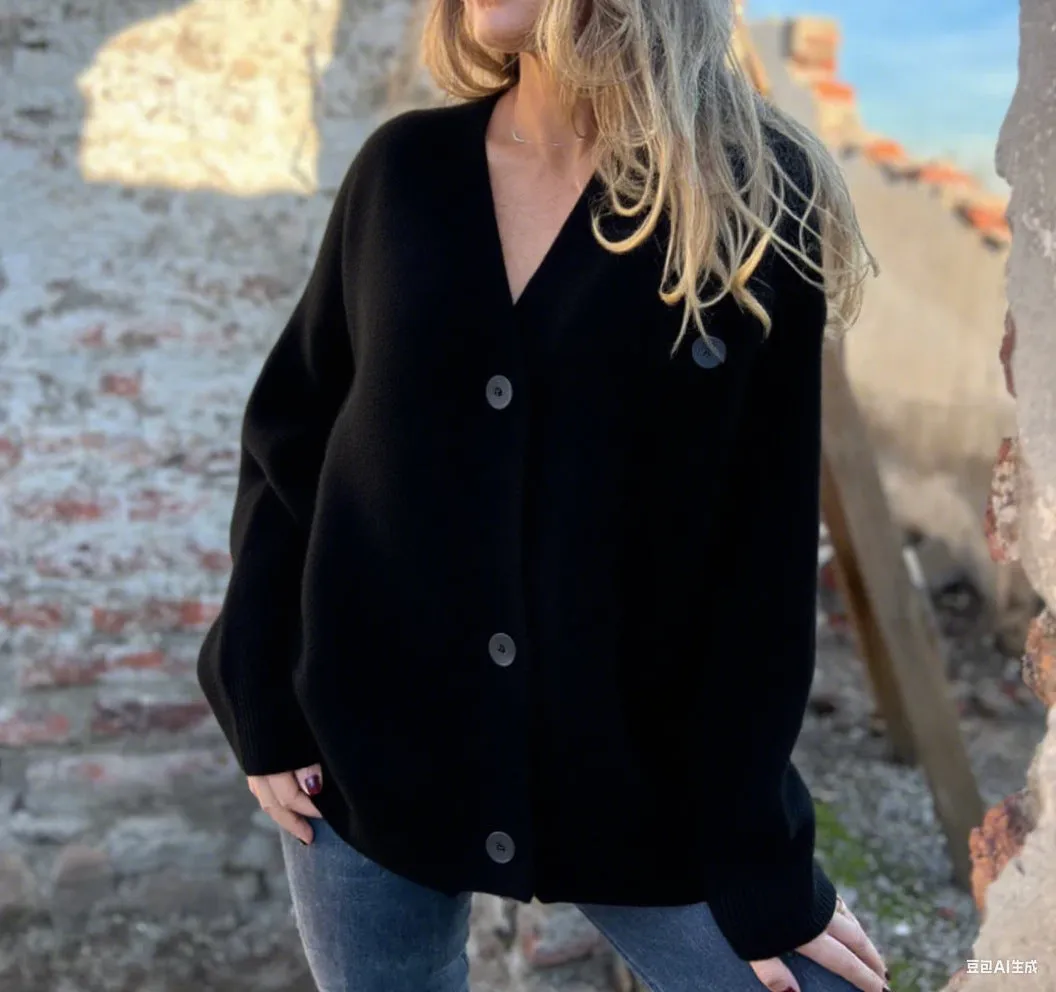Fashion long sleeve knitted cardigan coat with crochet detailing in dark gray, loose fit polyester winter top