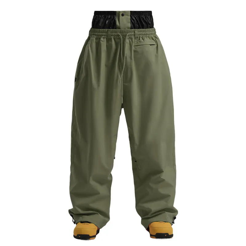 Loose windproof waterproof breathable wide-leg work pants in khaki, available in multiple sizes