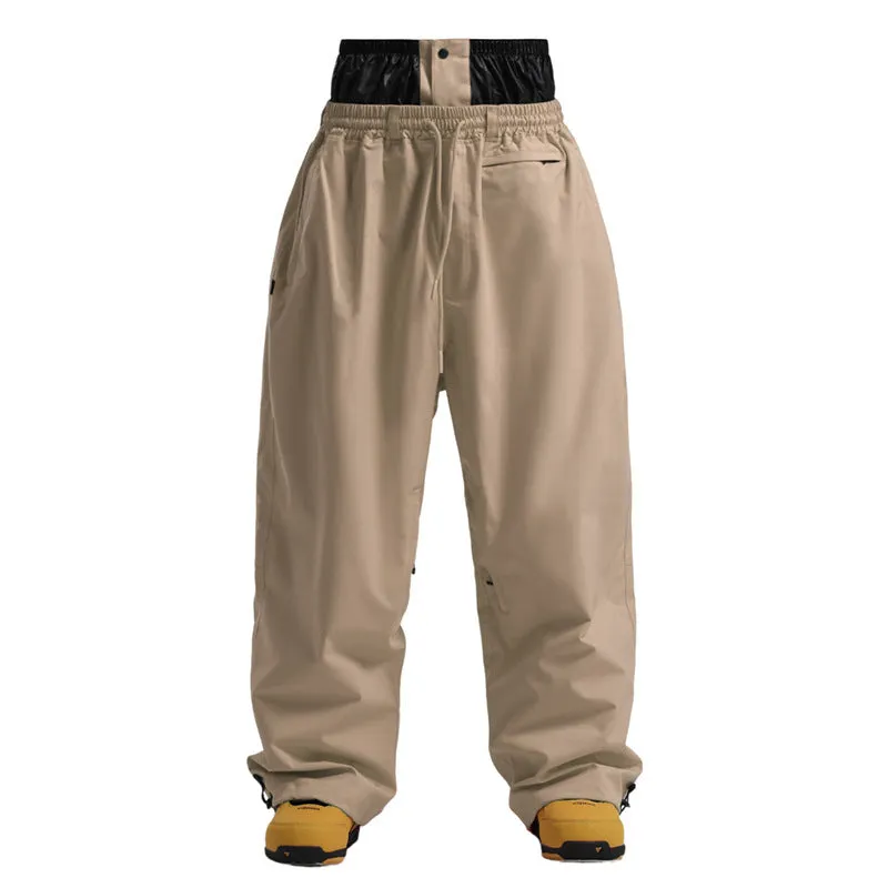 Loose windproof waterproof breathable wide-leg work pants in khaki, available in multiple sizes