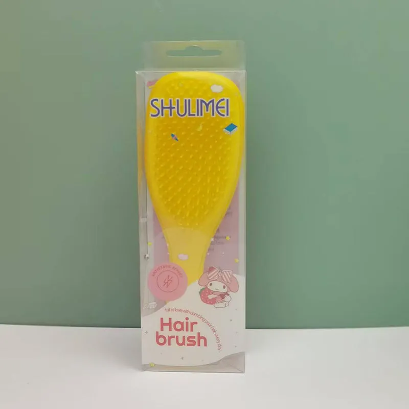 TT Air Curling Massage Home Princess Comb in pink, a plastic air-cushion hairbrush with massage tips
