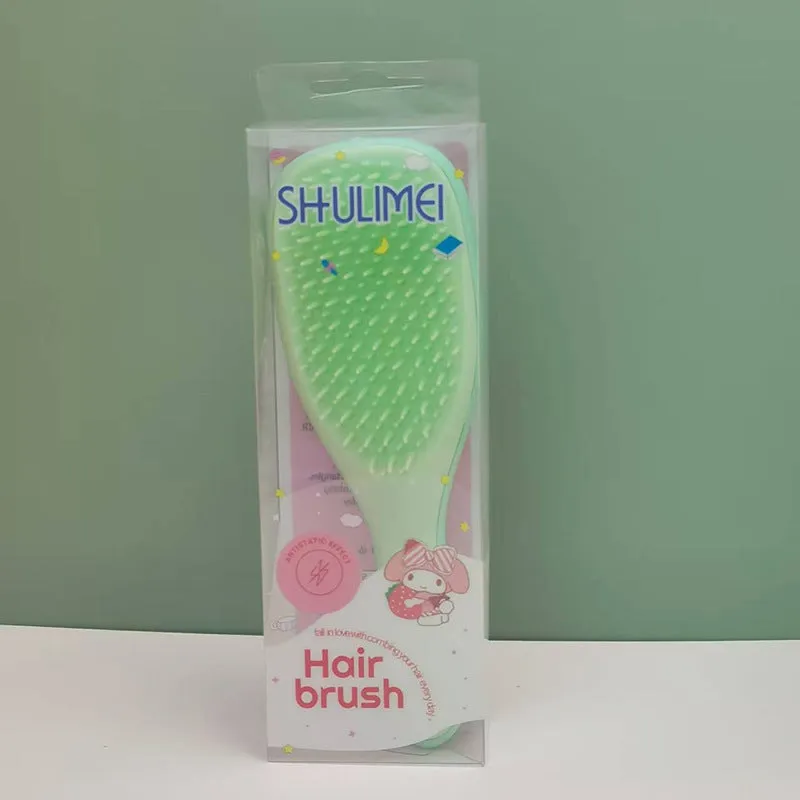 TT Air Curling Massage Home Princess Comb in pink, a plastic air-cushion hairbrush with massage tips