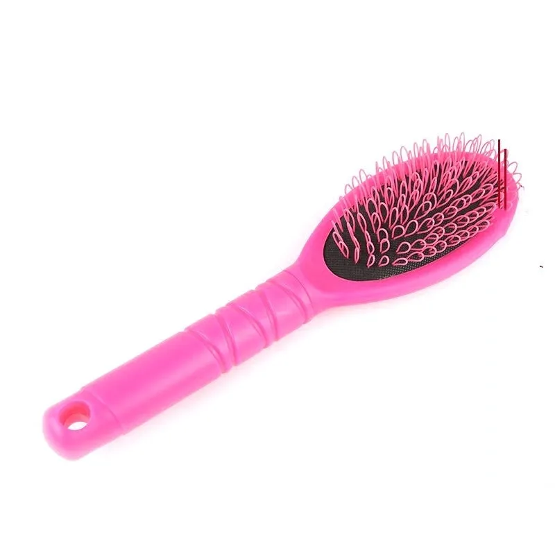 Black and pink ring tooth hair extension comb made of ABS plastic, shown with dimensions.