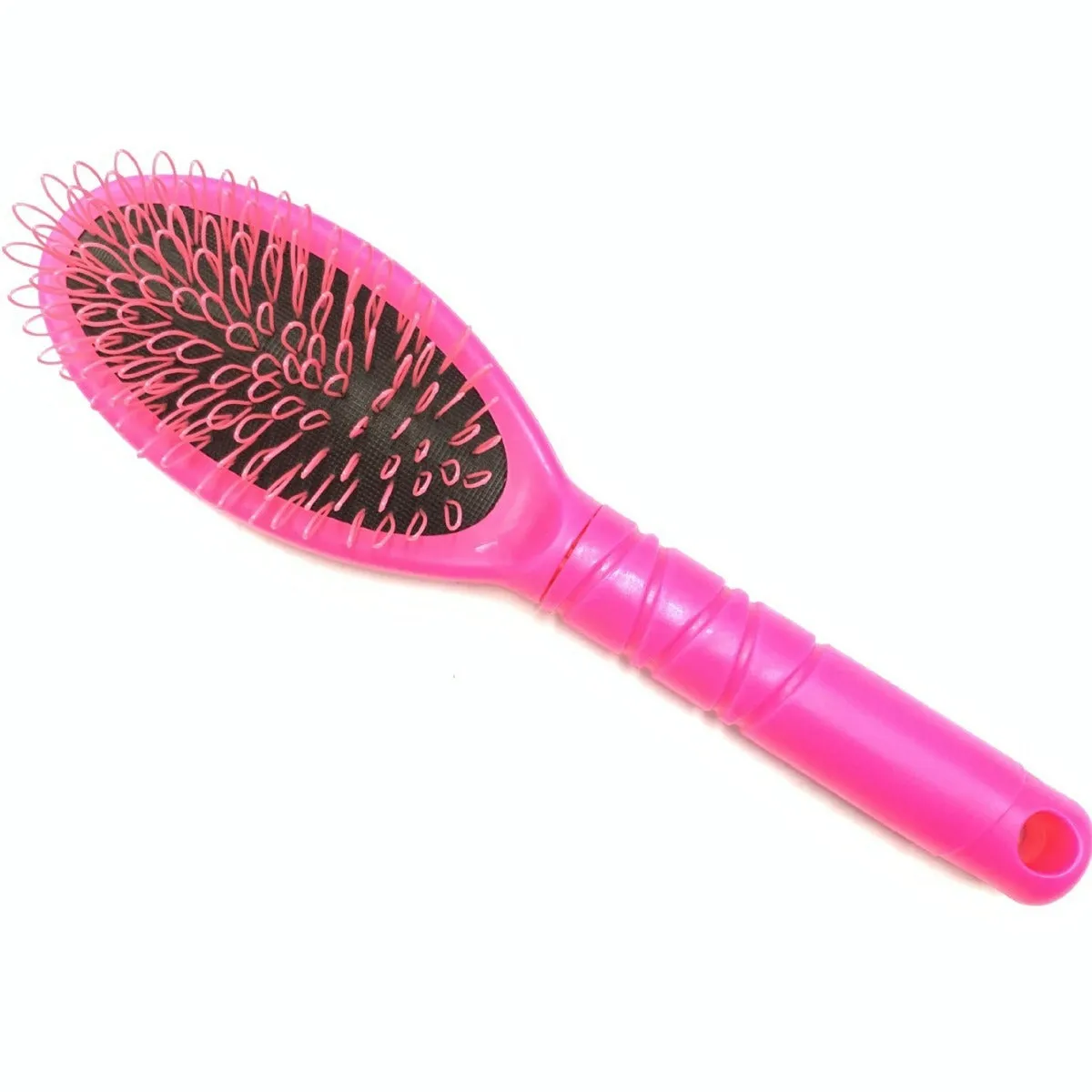Black and pink ring tooth hair extension comb made of ABS plastic, shown with dimensions.