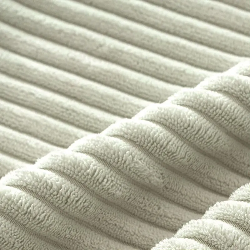 Solid colour corduroy bohemian gradient decorative pillow cover 45x45cm in beige and green tones