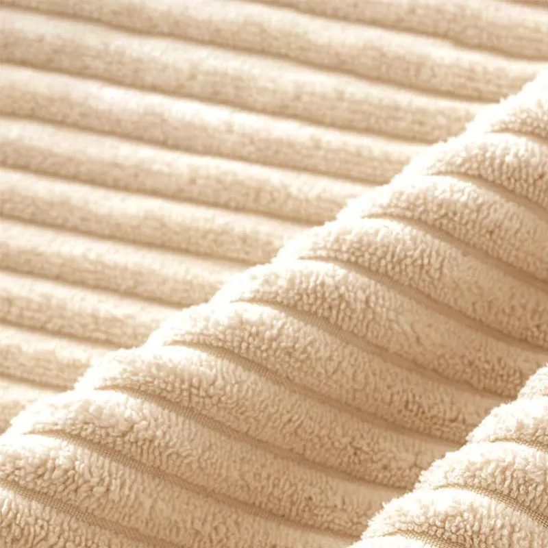 Solid colour corduroy bohemian gradient decorative pillow cover 45x45cm in beige and green tones