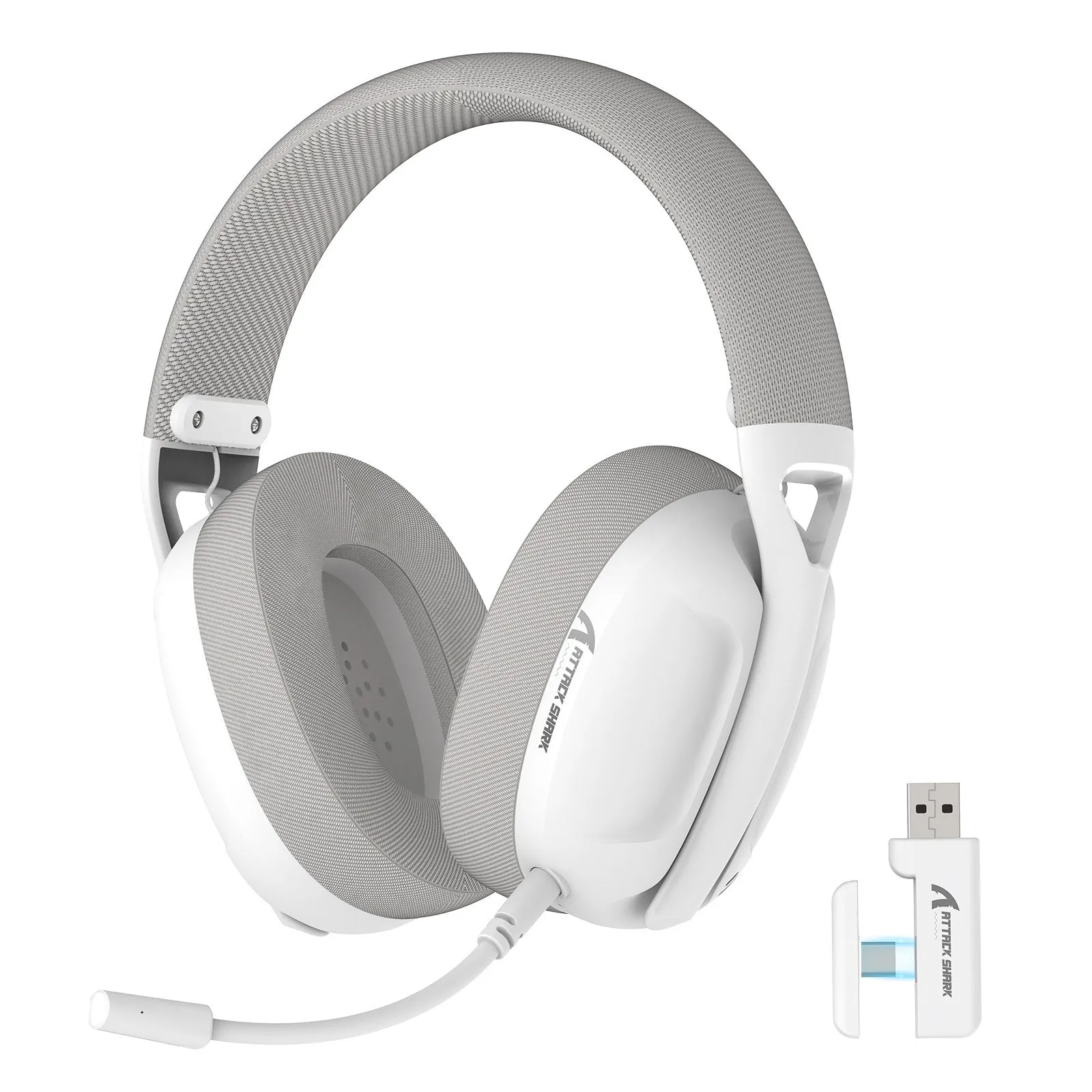 Attack Shark L80PRO wireless triple-mode gaming headset over-ear with microphone white colour