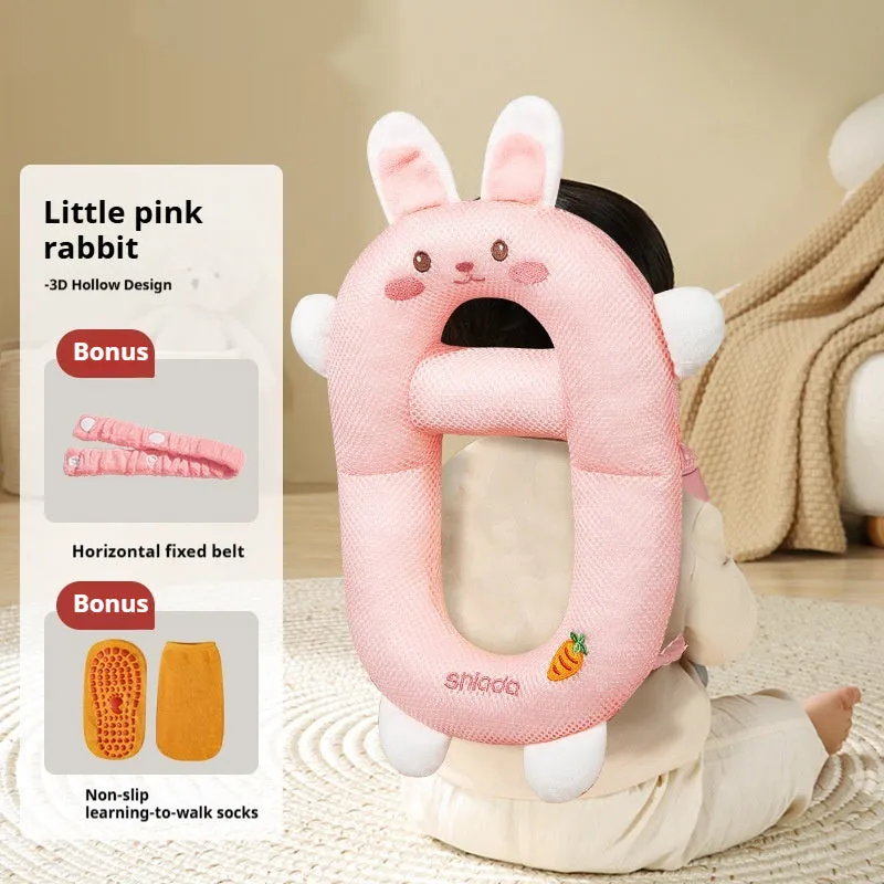 Baby anti-collision pillow and knee pads with cartoon dinosaur bee rabbit chicken designs