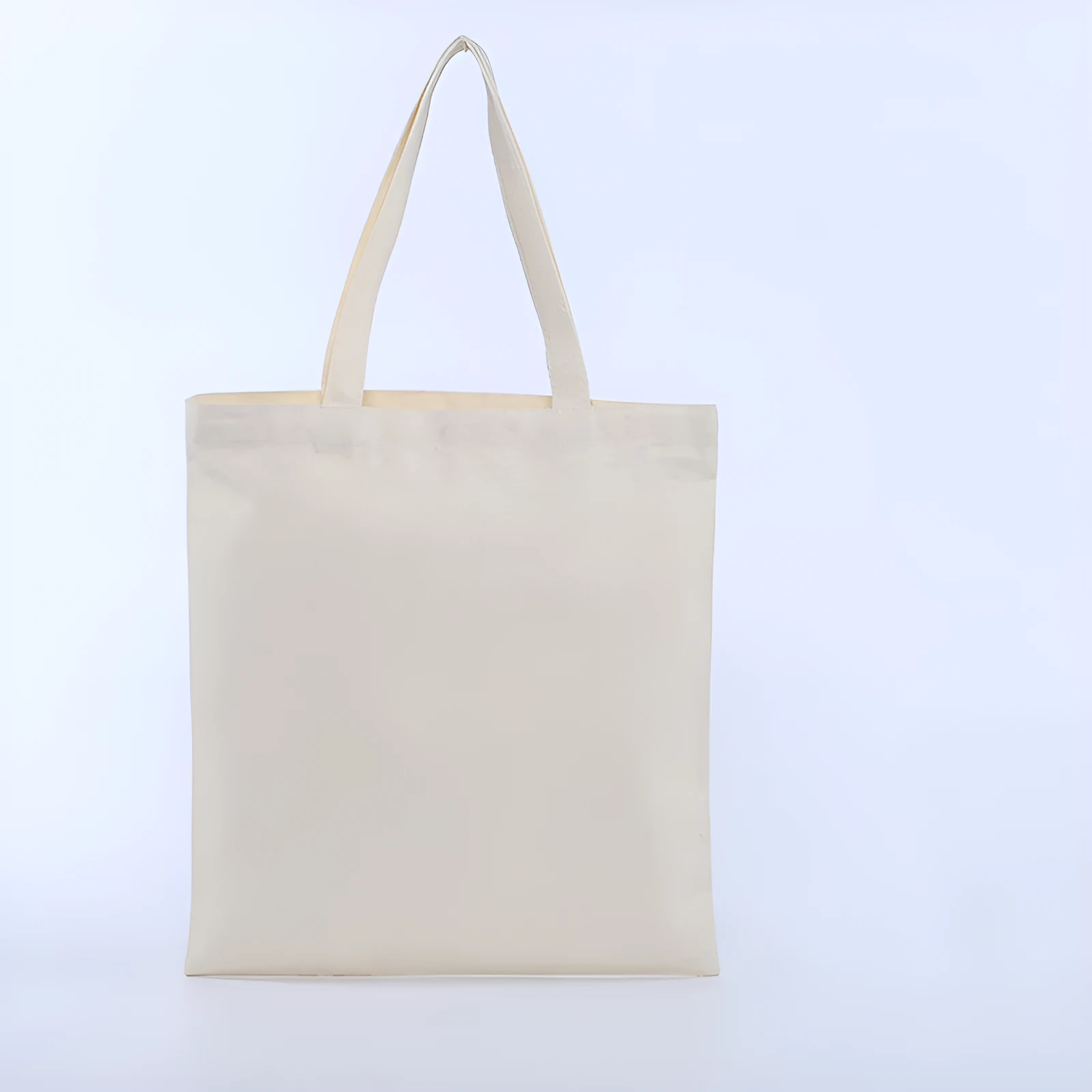Simple modern single shoulder commuter canvas bag in white, 35x40cm, with printed finish