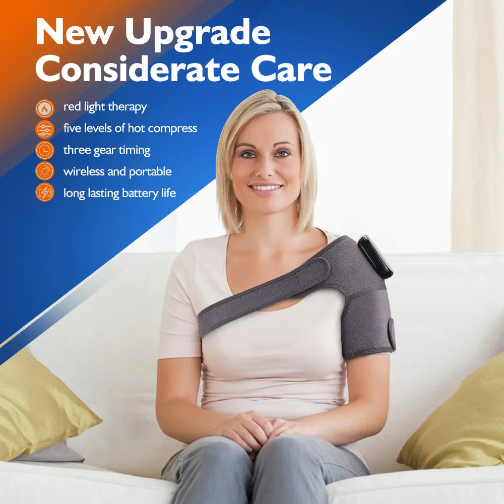 Grey hot compress red light therapy knee brace with rechargeable battery for shoulder and elbow joint relief