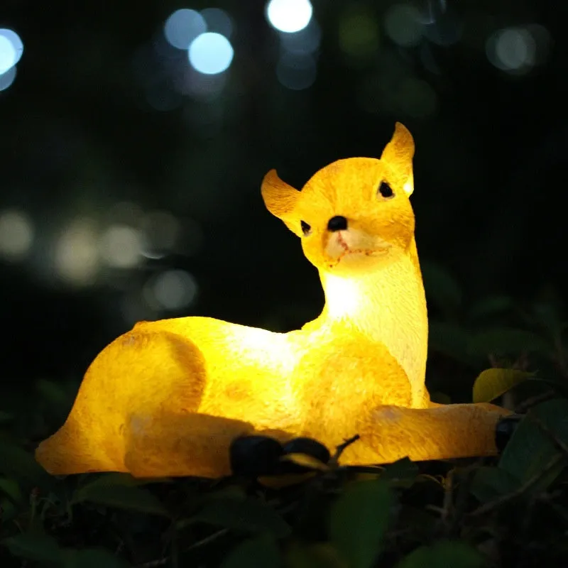 Resin solar lamp in animal shape for outdoor courtyard garden decorative lighting