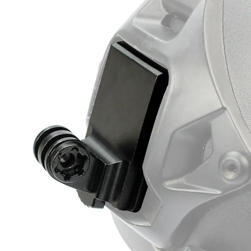 Aluminium alloy helmet camera mount bracket for GoPro and sports cameras with adjustable clamp