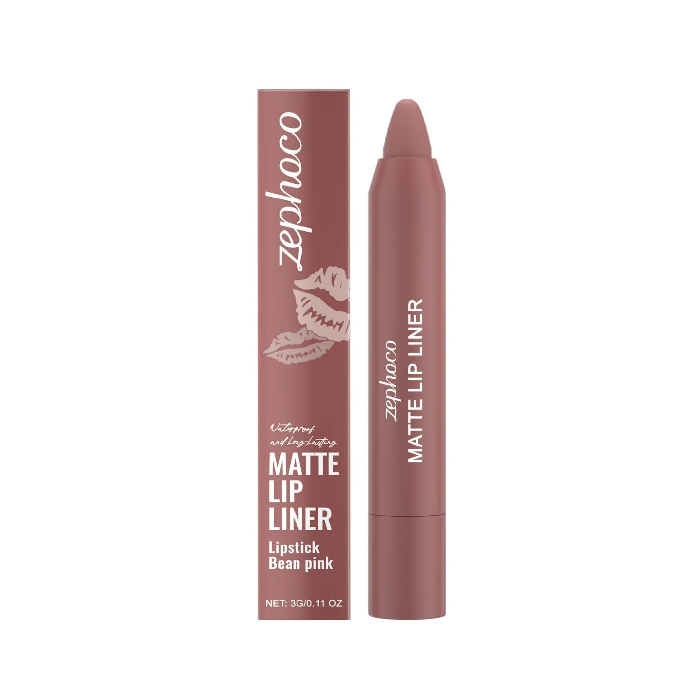 Fog matte lip makeup pen in bean paste powder shade with fine tip applicator