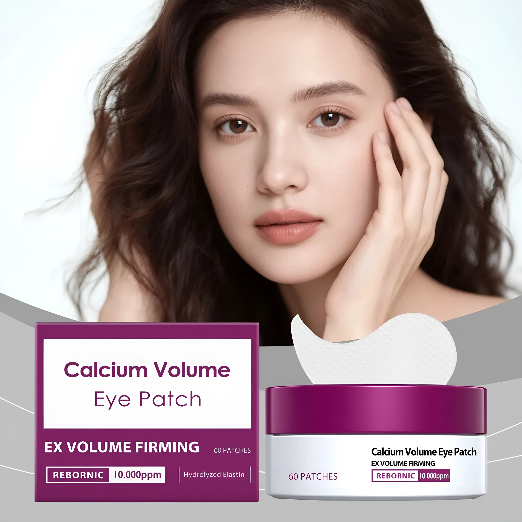 Pack of 60 daily nourishing eye patches with collagen and niacinamide for under-eye hydration