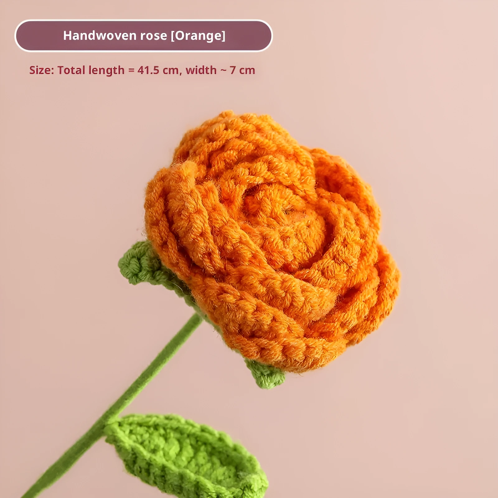 Hand-woven yarn artificial rose bouquet in gradient pink colour for wedding decoration